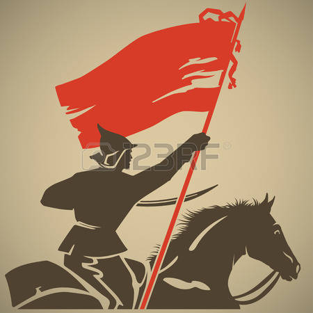 guardia rossa con bandiera rossa